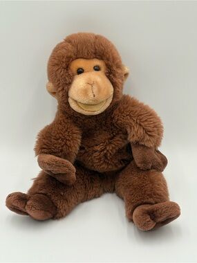 Vintage 1985 GUND Brown Monkey Hand Puppet Plush Stuffed Animal Korea